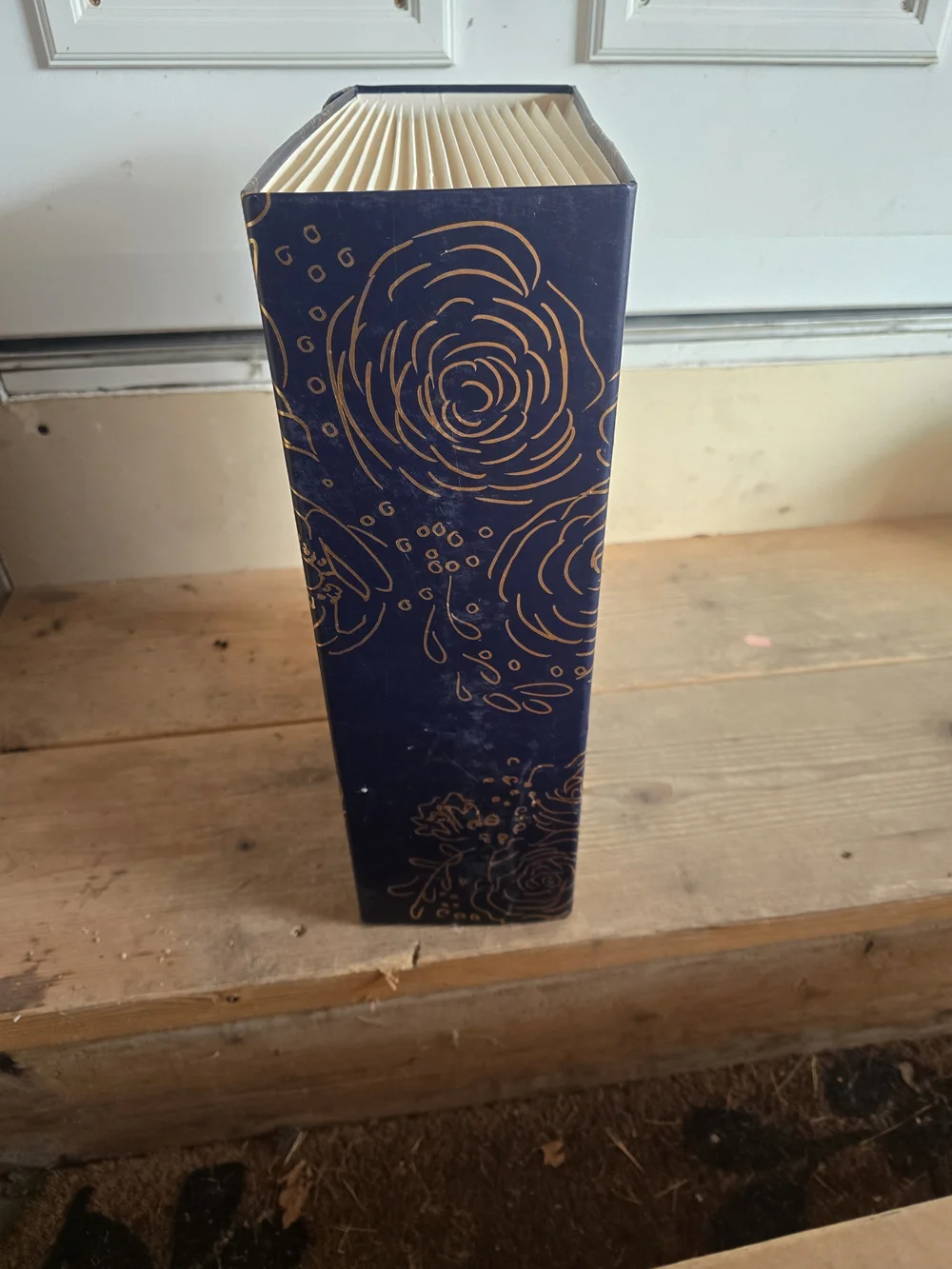 Floral Navy and Gold Travel Filing Box